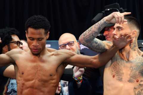 Watch Devin Haney and George Kambosos Jr almost come to blows at weigh-in ahead of undisputed title ..