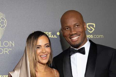 Chelsea legend Didier Drogba brings glam new girlfriend Gabrielle Lemaire to Ballon d’Or ceremony..