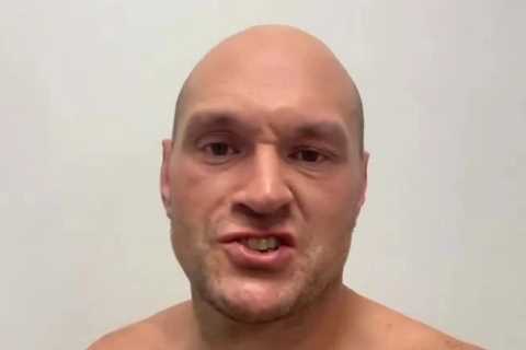 ‘Solid as a rock’ – Topless Tyson Fury shows off incredible abs as he poses in his boxers ahead of..