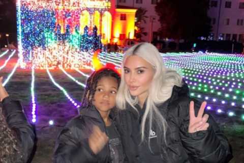 Kim Kardashian shares rare makeup-free pics with North, 9, &amp; Saint, 6, after slamming Kanye..
