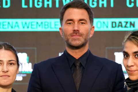 Eddie Hearn in incredible body transformation in Katie Taylor press conference as promoter reveals..
