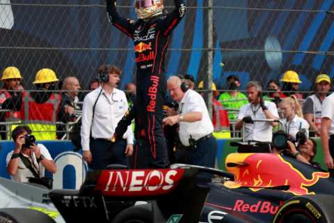 Max Verstappen cruises to F1 Mexican Grand Prix victory as first season win eludes Lewis Hamilton..