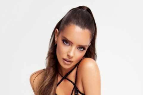 Love Island star Maura Higgins shows off her curves in sexy black mesh and leather dress