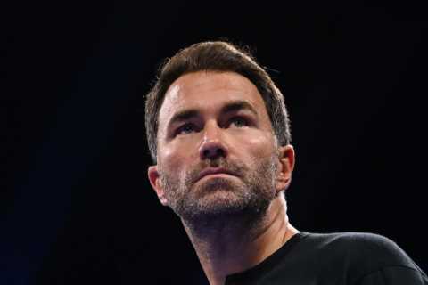 Fans all saying the same thing as Eddie Hearn shows off explosive power on punchbag machine leaving ..