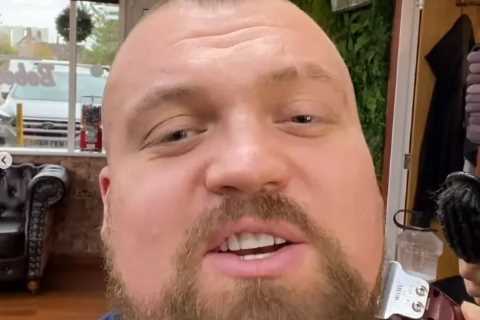 Former World’s Strongest Man Eddie Hall looks unrecognisable as he follows Conor McGregor in..
