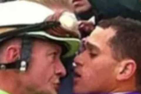 Infamous Breeders’ Cup brawl that turned racecourse into boxing ring saw tiny jockeys fight..