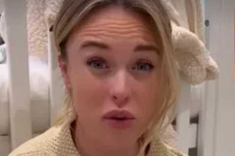Hollyoaks’ Jorgie Porter shows off huge baby bump in yellow knit dress as due date approaches