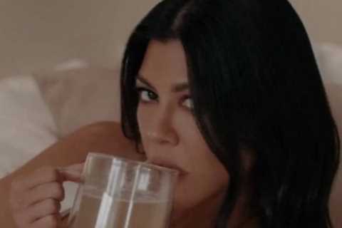 Kourtney Kardashian nearly busts out of plunging lingerie in raunchy new photo after praising her..