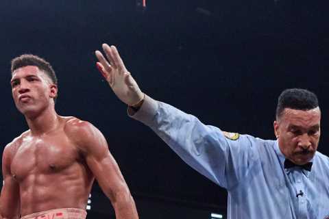 Boxing star Aidos Yerbossynuly ‘placed in medically-induced coma’ after brutal David Morrell Jr KO..