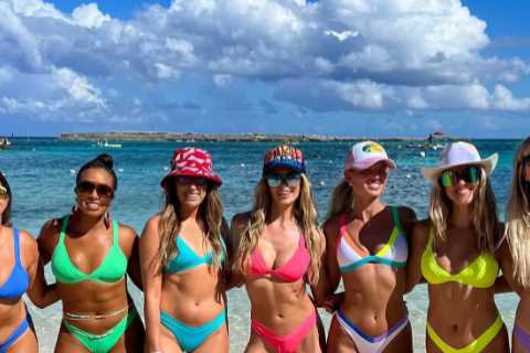 Brooks Koepka’s stunning wife Jena Sims sizzles as she strips down to bikini for cruise around the..