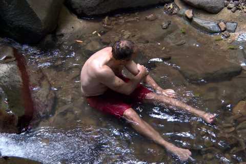 Matt Hancock strips off to reveal his pecks on I’m A Celebrity as he attempts to ‘rival’ Owen..
