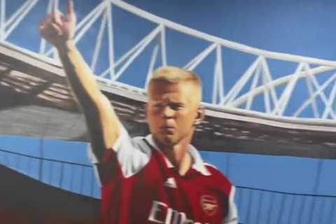 Inside Oleksandr Zinchenko’s Arsenal-themed home gym with incredible mural of defender at the..