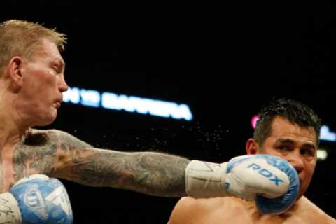 Ricky Hatton enjoys entertaining Marco Antonio Barrera bout after using a zimmer frame and two..