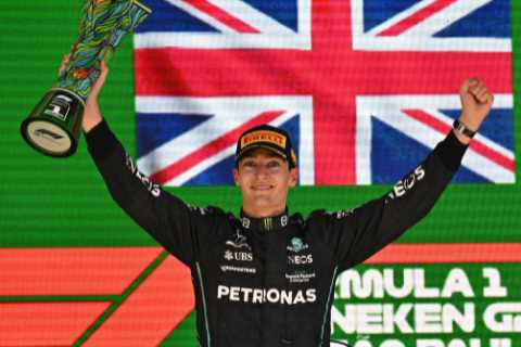 George Russell wins first ever F1 race ahead of Mercedes team-mate Lewis Hamilton in stunning 1-2..