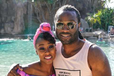 I’m a Celeb’s Scarlette Douglas looks amazing in pink as she cuddles up to brother on the beach in..