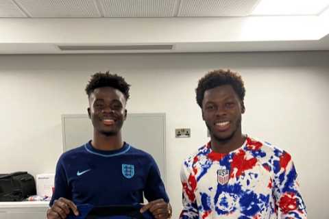 Bukayo Saka reunites with former Arsenal academy star Yunus Musah after USA draw and fans all say..