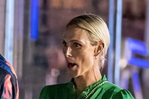 Zara Tindall goes barefoot as she leaves boozy I’m A Celeb wrap party with husband Mike and Owen..