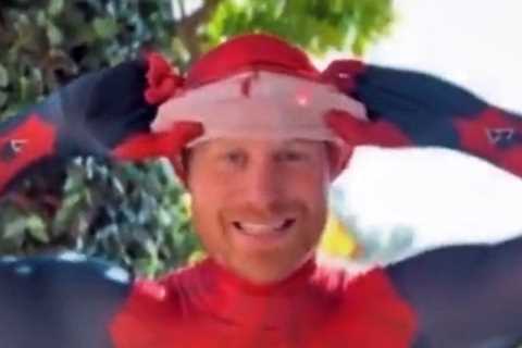 Prince Harry dresses up as Spider Man as he sends Christmas video message to children who have lost ..