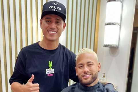 Neymar flies in personal barber from Paris to dye hair blond as he prepares for Brazil clash in..