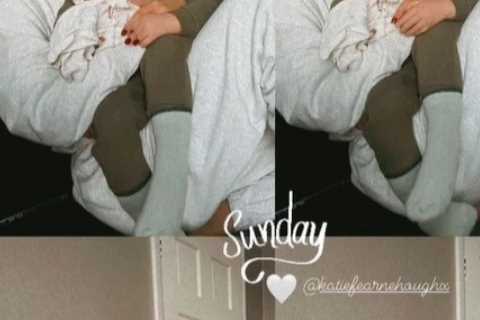 Michelle Keegan stuns fans in onsie while cuddling cousin’s son