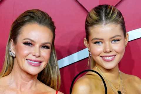 Amanda Holden poses with lookalike daughter Lexi, 16, on the red carpet as they glam up for the..
