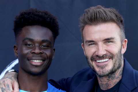 Fans are loving Bukayo Saka’s request to legend David Beckham during England World Cup training