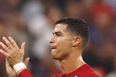 Cristiano Ronaldo spotted walking down the tunnel as Portugal team-mates stay on pitch to celebrate ..