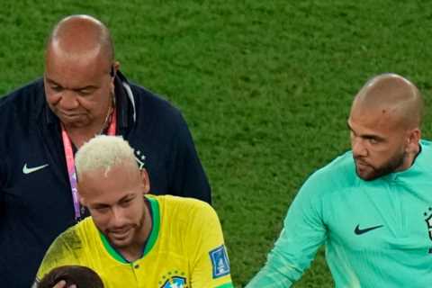 Watch touching moment Croatian child runs over to console crying Neymar after Brazil dumped out of..