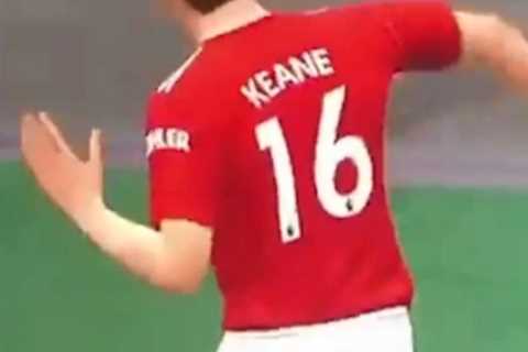 Watch as bemused Roy Keane is shown hilarious clip of his FIFA character dancing leaving Richards..