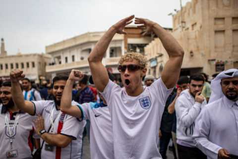 Three Lions fans down pints as they hit pubs hours ready to cheer on England ahead of World Cup..