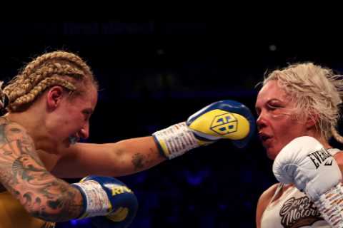 Ebanie Bridges settles grudge match against Shannon O’Connell in style as ref stops fight in eighth ..