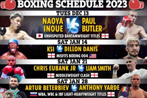 Boxing schedule 2022/23: Results, upcoming bouts including KSI vs Danis, Yarde vs  Beterbiev, Chris ..