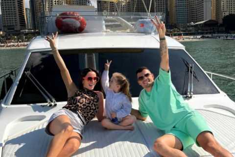 Arsenal star Granit Xhaka relaxes on yacht with wife and daughter as he relaxes in Dubai after..