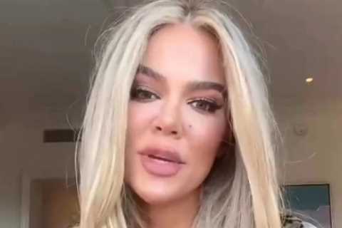 Khloe Kardashian almost suffers wince-inducing wardrobe malfunction in tiny silk robe during sexy..