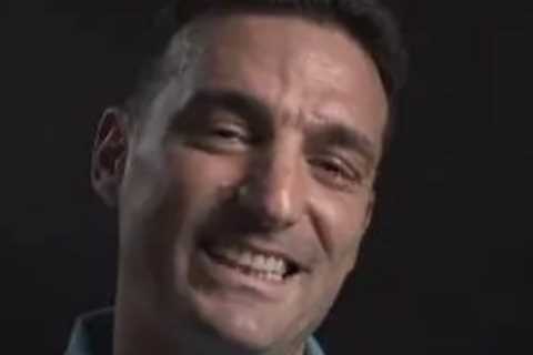 Watch Argentina boss Lionel Scaloni burst into tears as he describes incredible support for Messi..