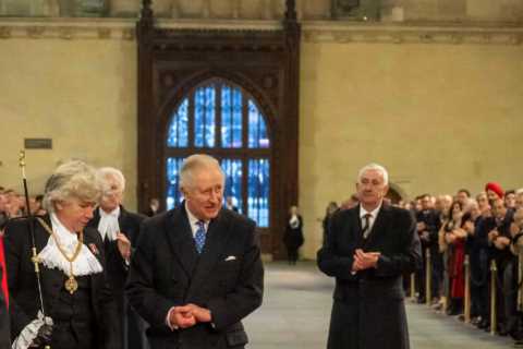 Charles unveils plaque in honour of the Queen as he carries on a day before Meghan &amp; Harry..
