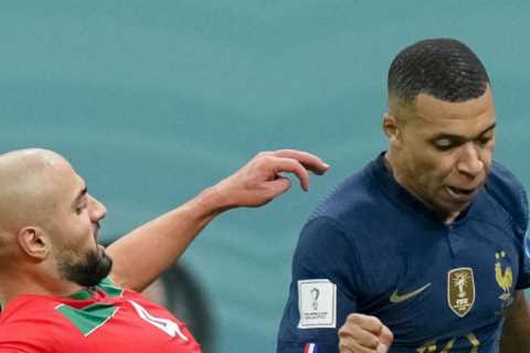 Watch Amrabat’s crunching tackle on Mbappe that forced French striker to change boots as ‘laces..