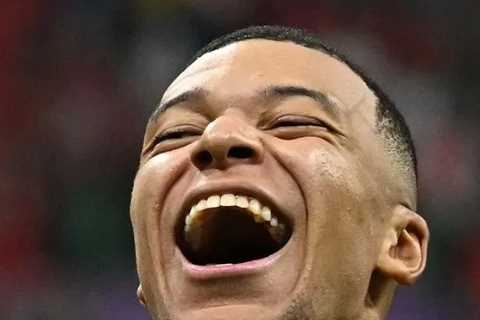 Fans joke Kylian Mbappe is a little too excited to reach World Cup final as they spot suspicious..