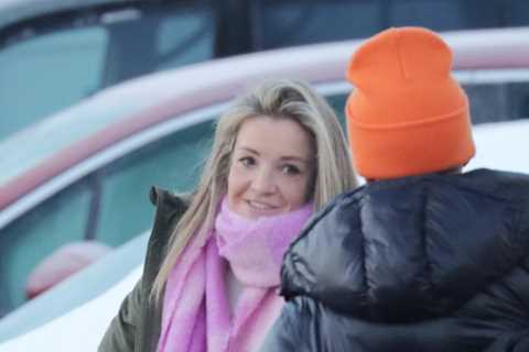Strictly’s Helen Skelton and partner Gorka wrap up warm as they arrive at rehearsals for final show