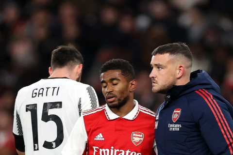 Arsenal star Reiss Nelson breaks his silence with three word message after suffering injury against ..
