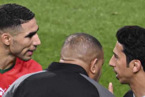 Morocco star Hakimi pleads with Fifa boss Infantino and complains about referee after third-place..