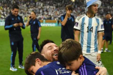 Lionel Messi raises World Cup for Argentina and tearfully hugs his sons after victory in greatest..
