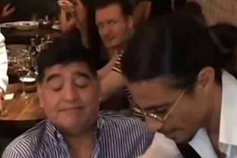 Watch as Maradona mocks Salt Bae’s trademark ‘sprinkle’ in chef’s face in cringy throwback video..