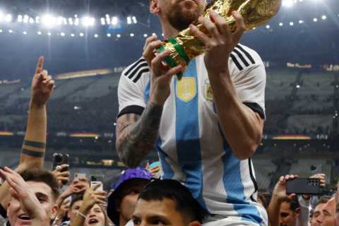 Sergio Aguero forgets about winning £7,000 World Cup bet on Lionel Messi as he celebrates Argentina ..