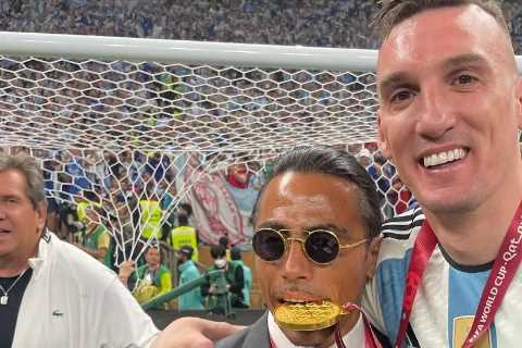 Salt Bae savaged again as more pictures emerge of him grabbing and BITING World Cup winner medal..