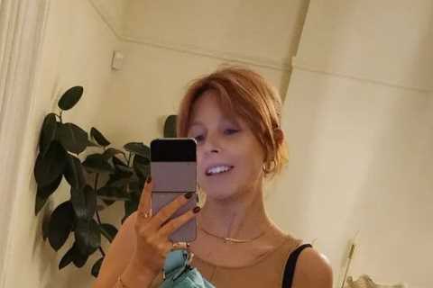 Stacey Dooley shows off huge baby bump on her penultimate day of work