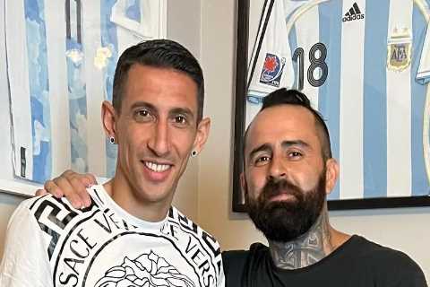 Angel Di Maria gets HUGE World Cup tattoo on his thigh after netting in another final in thrilling..