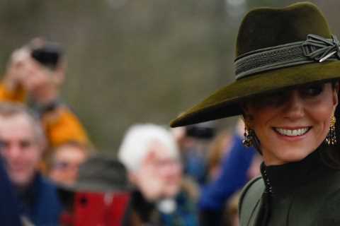 Prince William, Kate, George, Charlotte and Louis beam with festive smiles as they join King..