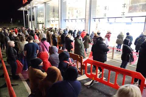 Millions of dedicated bargain-hunters brave freezing temperatures in massive queues to snap up..