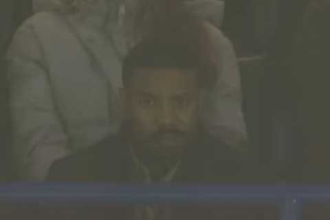 Hollywood A-lister Michael B. Jordan takes his seat in stands for Chelsea clash after completing..